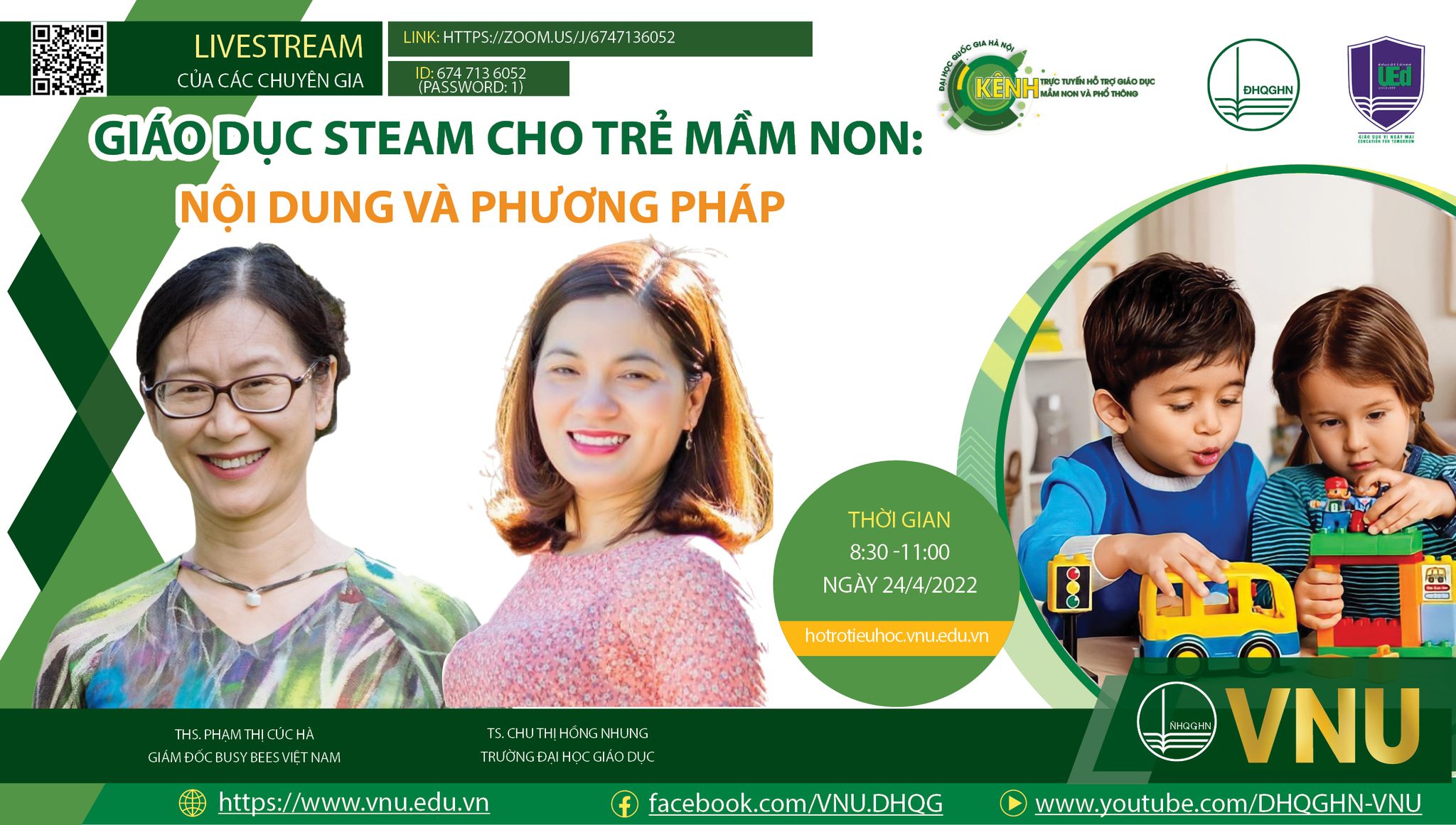 Kênh trực tuyến hỗ trợ giáo dục tiểu học: Giáo dục STEAM cho trẻ mầm non: Nội dung và phương pháp.