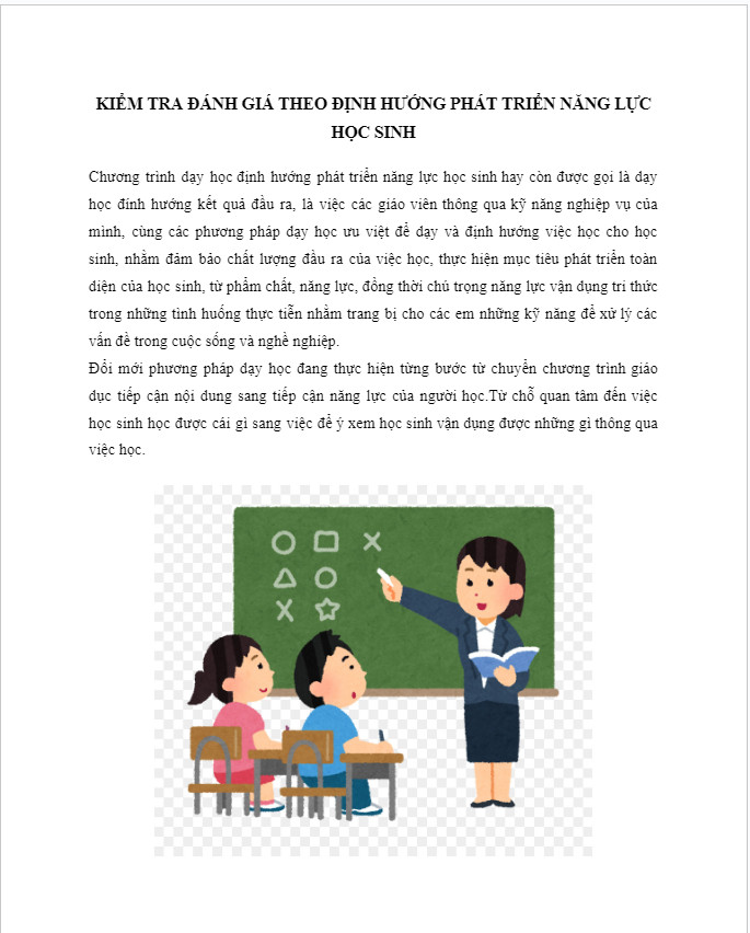 Đánh giá học sinh theo hướng phát triển phẩm chất và năng lực