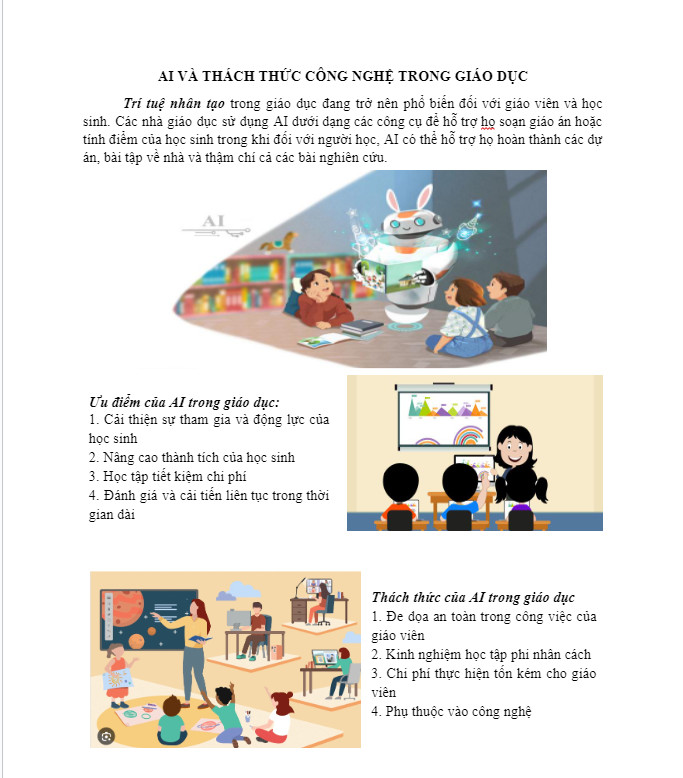 AI và thách thức công nghệ trong giáo dục, đào tạo